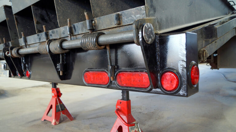 Trailer tail repair at Nationwide Trailer's service department