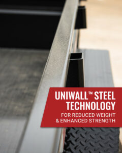 PJ Trailers Uniwall Steel Technology for reduced weight and enhanced strength